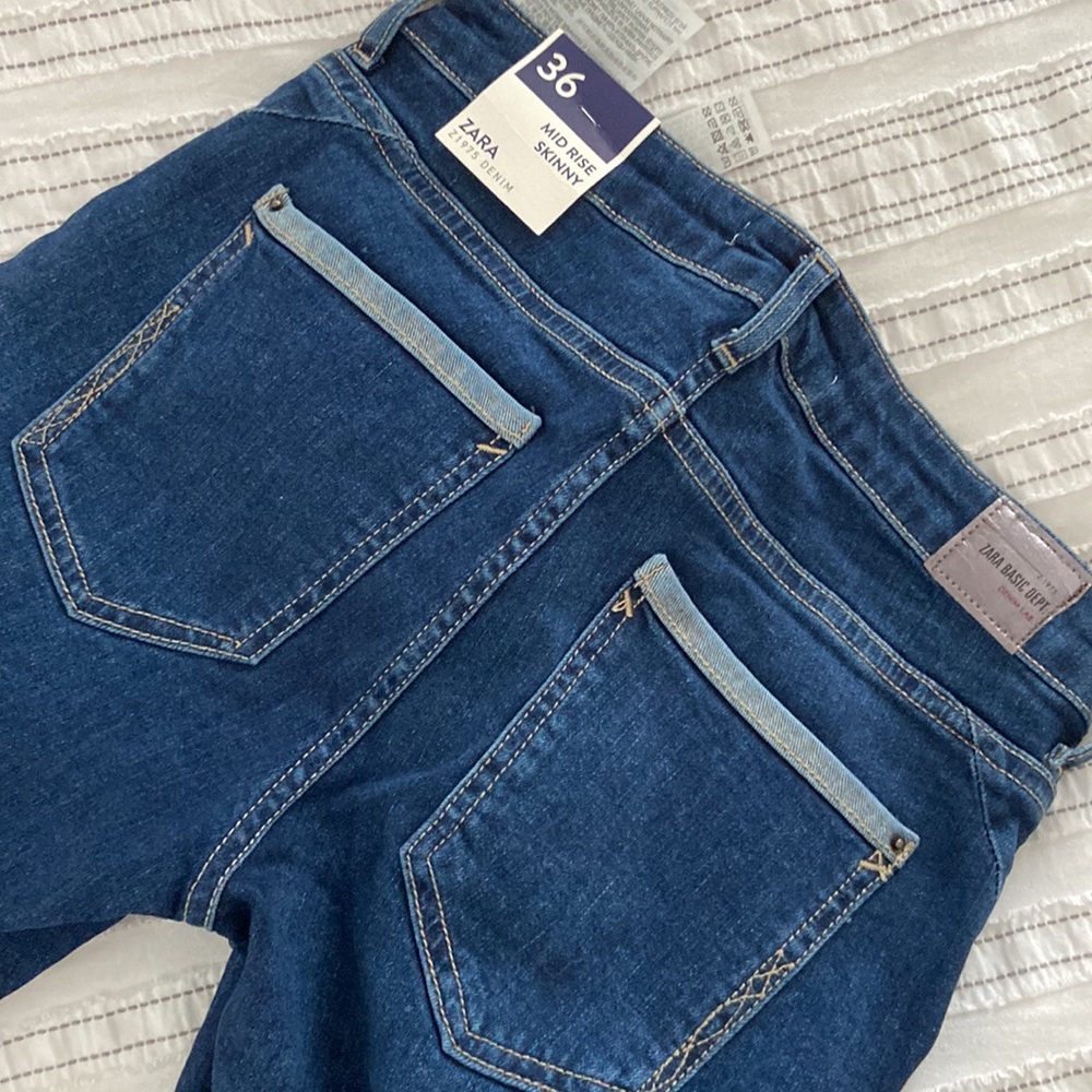 New Zara Z1975 Mid Rise Skinny Jeans Size 36 EU 4 US